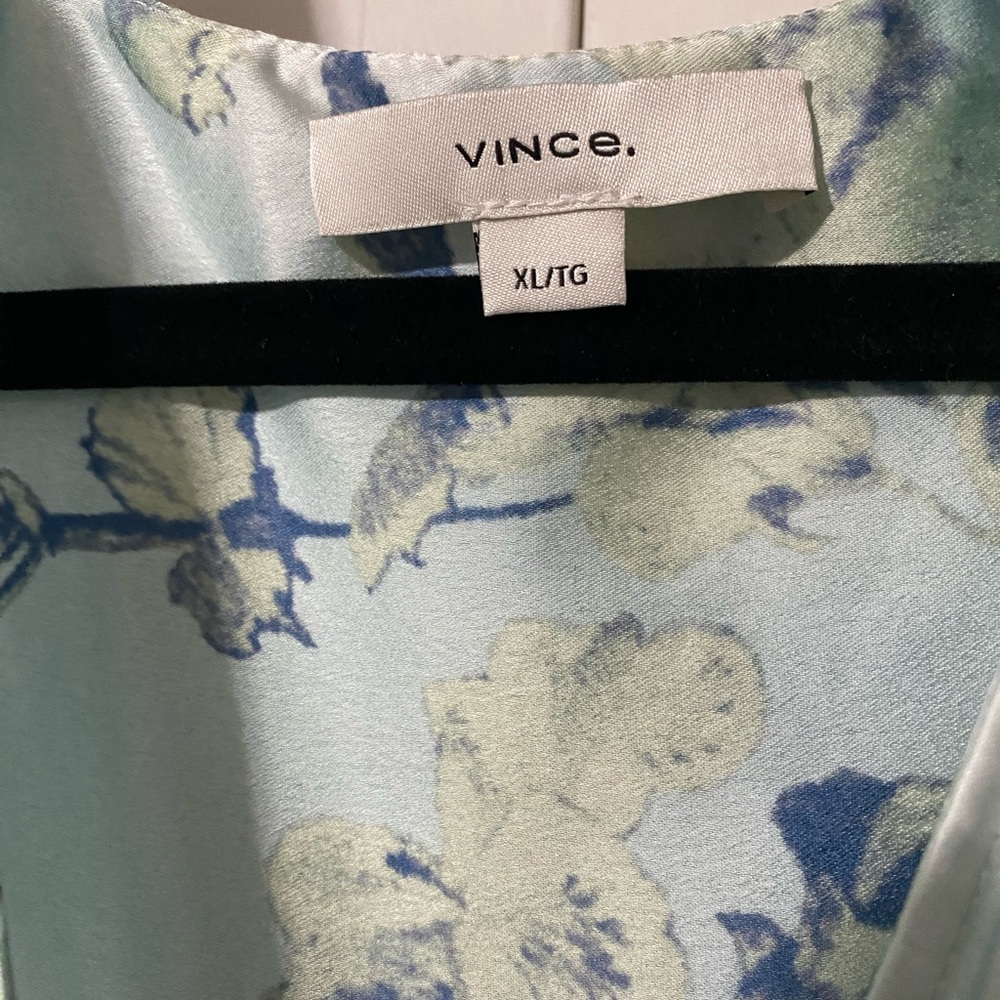 Vince dress, formal, tea length, blue and green floral - Picture 2 of 6